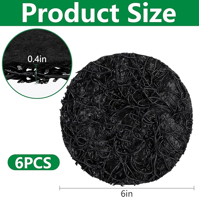 6 Pack Pot Mesh Drainage Discs, 6 Inch Thickened Drainage Hole Insert Pads, Reusable Plant Pot Bottom Mesh Mats for Indoor Outdoor Gardening to Prevent Soil Loss and Keep Root Healthy