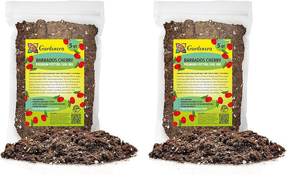 GARDENERA Barbados Cherry Plant Potting Soil - Experience Tangy Fruits and Vibrant Growth with Professional Grade Mix - 10 Quart