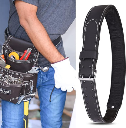 FUERI Premium Leather Tool Belt Carpenter Electrician Framer Mechanic Worker Tools Belts for Men Consturction Bags Pouches