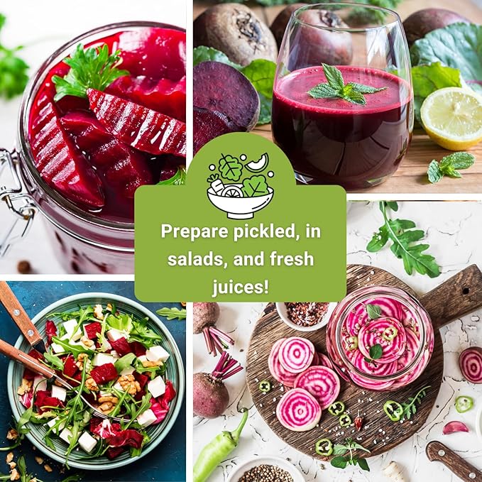 Sow Right Seeds - Beet Seeds for Planting - Detroit Dark Red, Golden Globe, Chioggia & Cylindra Varieties - Non-GMO Heirloom Seeds to Plant Home Vegetable Garden - Great Gift for Friends and Family