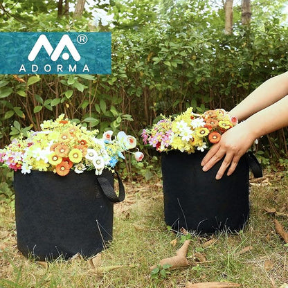 12 Packs 15 Gallon Grow Bags, Heavy Duty 300G Thickened Nonwoven Fabric Plant Pots with Handle