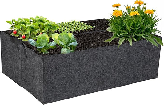 1-Pack 6 Grids Fabric Grow Bags, 3x2x1ft Thickened 400G Nonwoven Fabric Raised Garden Beds with Handles - Indoor Outdoor Planters for Vegetables, Herbs, Flowers