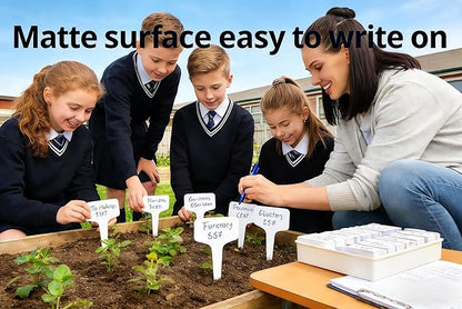 200pcs 4-Inch Plant Name Tags, T-Type Garden Labels Markers, Nursery Plastic Tag for Outdoor Waterproof Plant Label Stakes with Marking Pen