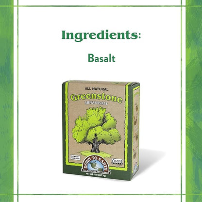 Down To Earth All Natural Fertilizers Organic Greenstone Metabasalt - Soil Amendment with Trace Minerals, Iron, Calcium, Magnesium, 5 lb