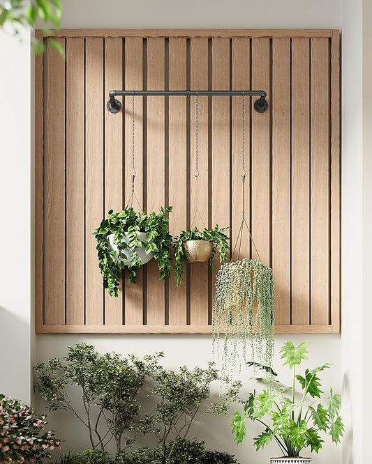 Plant Haning Rod, Hanging Planters for Indoor Plants with 3 Chains, Wall Plant Hanging Bar for Window Celling, 38.2 Inch, Metal Black, Pots Not Included