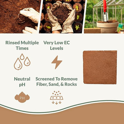 Coco Bliss (10lb Block) + Vermiculite Bliss (24 Qts) - Organic Coco Coir & Vermiculite for Plants - Compressed Coco Coir Brick with Low EC & pH Balance - OMRI-Listed Coco Coir for Plants & Gardening