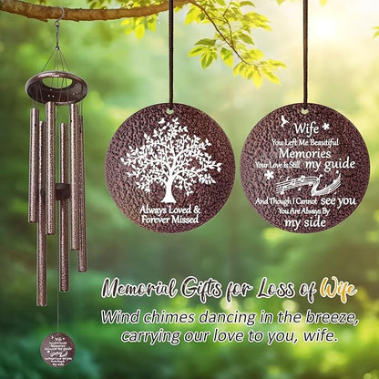 Memorial Gifts for Loss of Wife, 25''Memorial Wind Chimes of Sympathy Gifts for Loss of Wife, Bereavement, Condolence, Remembrance Gifts,Windchimes in Memory
