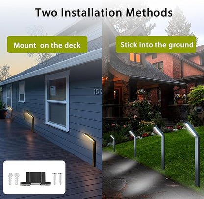 Solar Outdoor Pathway Lights - IP65 Waterproof Landscape Lights for Garden Decor, Walkway, Yard, Driveway (2 Pack)