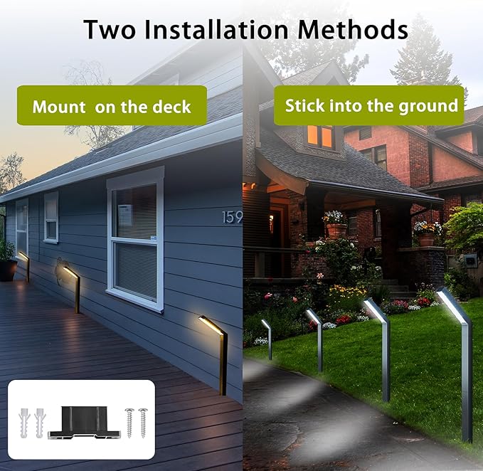 Solar Outdoor Pathway Lights - IP65 Waterproof Landscape Lights for Garden Decor, Walkway, Yard, Driveway (4 Pack)