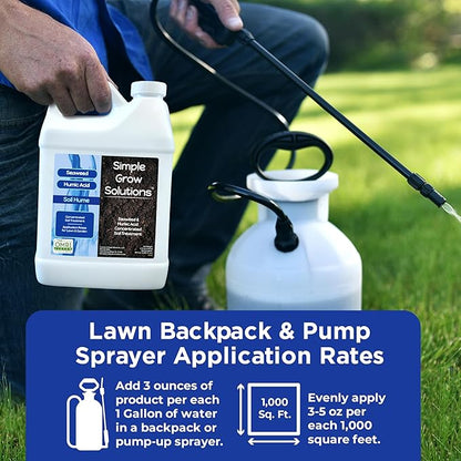 Super Seaweed Humic Fulvic Acid Blend- Liquid Carbon - Soil Hume - Simple Grow Solutions- Natural Lawn & Garden Concentrated Treatment- Increase Nutrient Uptake (64 Ounce)