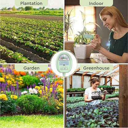 Soil Moisture Meter,4-in-1 Soil Ph Meter, Soil Tester for Moisture, Light,Nutrients, pH,Soil Ph Test Kit, Great for Garden, Lawn, Farm, No Battery Required, Gifts for Plants Lover