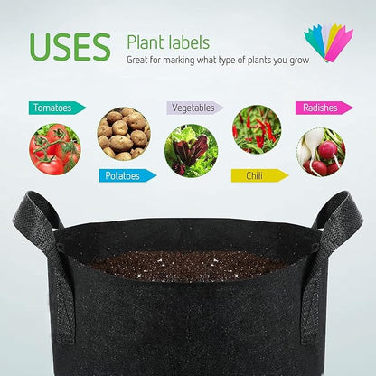 Garden Plant Bags / 6-Pack 5 Gallon Plant Grow Bags - Heavy Duty Thickened Non-Woven Aeration Fabric Pots with Strap Handles(Black) (5 Gallon)