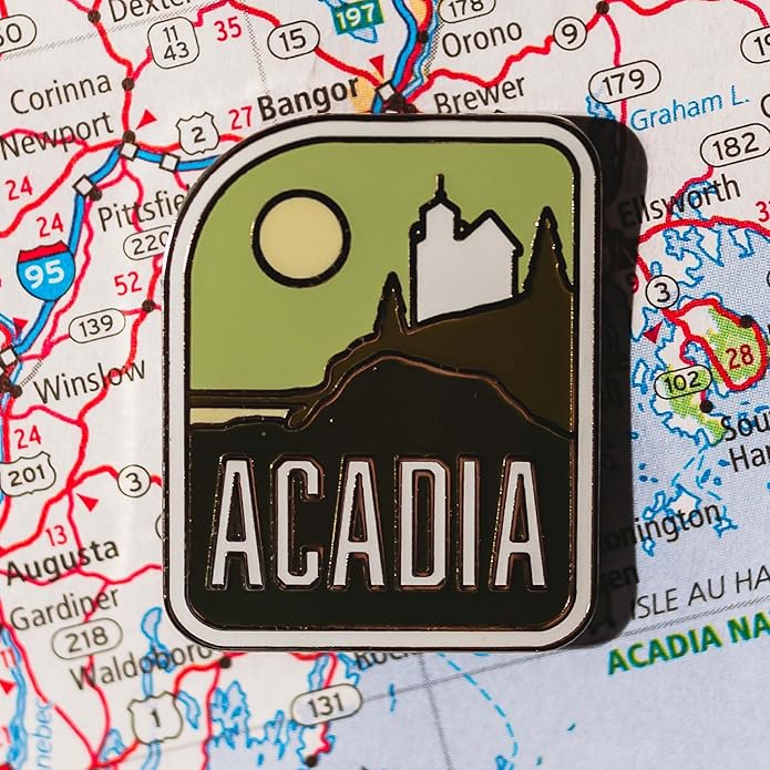 Vagabond Heart Acadia National Park Enamel Pin - Acadia Souvenir - Acadia Pin