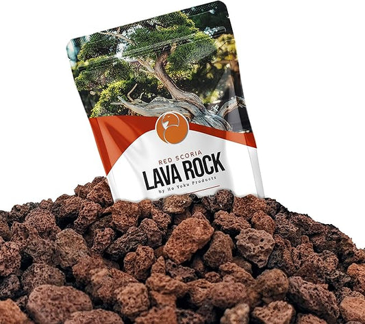 Ho Yoku Red Lava Rock for Plants - Premium Soil Additive for Bonsai Plants, Succulents, Cacti, Houseplants - Decorative and Water Retaining Use - Can Mix with Other Aggregates - 2.25 Quarts