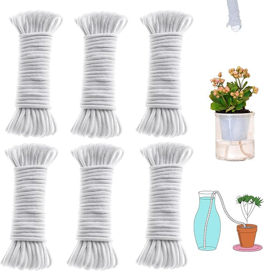 ORIMERC 300 feet 1/4 inch Self Watering Capillary Wick Cord Vacation Plant Sitter DIY Hydroponic Wicking Rope Seeds Start Planter Pot Automatic Potted Flower Passive Lazy Waterer String System Device
