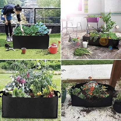 Fabric Garden Bed, 3 x 6 Feet, 8 Grid Planter Box, 128 Gallon Raised Bed for Vegetables and Flowers