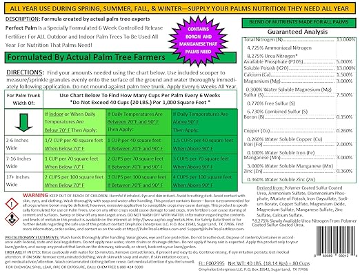 40 LB. Perfect Palm ® - Dual Action Palm Tree Fertilizer with Free Measuring Scoop