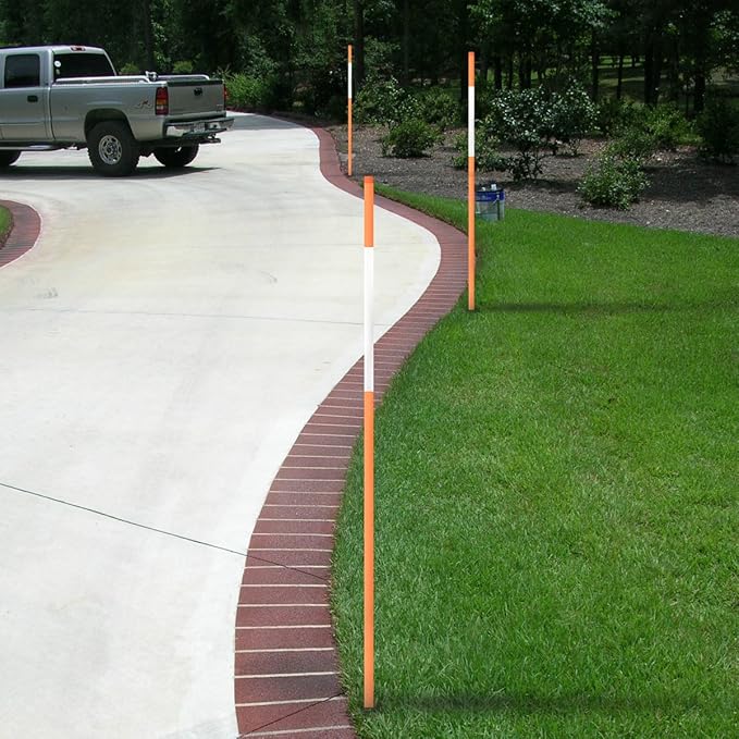 FiberMarker 36 Inch Reflective Pavement Markers 20 Pack, 5/16" Dia Solid Driveway Markers