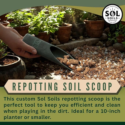 Sol Soils Granola Guy’s Scrumptious 8" Small Scoop for Transplanting, Potting, Repotting & Plant Care – Durable Gardening Tool for Soil, Sand, & More