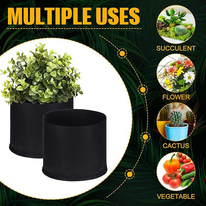 Zubebe 60 Pack Plant Grow Bags Bulk Garden Bags Aeration Grow Pots Heavy Duty Thickened Nonwoven Fabric Plant Pots Black Planting Container for Potato Tomato Vegetable Flower Fruits (5 Gallon)