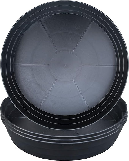 Plant Saucer 14 Inch, 4 Pack Extra Large Planter Saucer, Plastic Plant Saucers for Indoors and Outdoors, Deep Plant Pot Saucers, Drainage Tray for 9 10 12 in Planters