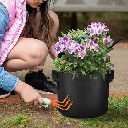 48 Pack 10 Gallon Vegetable/Flower/Plant Grow Bags, Heavy Duty Thickened Nonwoven Plant Fabric Pots Aeration Fabric Planters with Handles