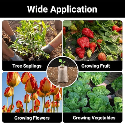 Plant Nursery Grow Bags, Non-Woven Fabric Seedling Starter Pots for Vegetable, Flower, Fruit Saplings, Tree Growing, Home Garden Supply (3.94"x4.73"/Pack of 500)