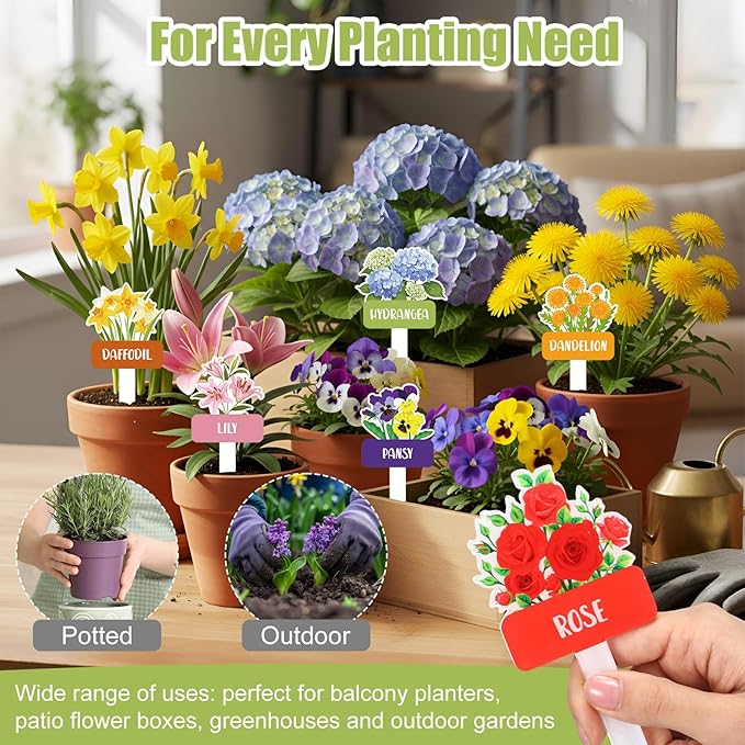 20 Pcs Acrylic Flower Plant Label Signs 20 Style Plant Stake Tags with Names Waterproof Herb Garden Markers Reusable Labels Markers for Seedlings Nursery Garden Succulent Flowers Greenery
