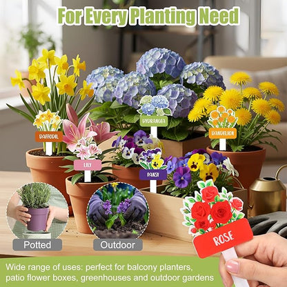 20 Pcs Acrylic Flower Plant Label Signs 20 Style Plant Stake Tags with Names Waterproof Herb Garden Markers Reusable Labels Markers for Seedlings Nursery Garden Succulent Flowers Greenery