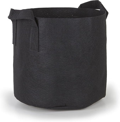 247Garden 5-Pack 3-Gallon Aeration Fabric Pot/Plant Grow Bag w/Handles (260 GSM, Black, 9H x 10D)