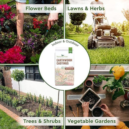 Earth Worm Castings 20LB - Organic Fertilizer Includes Humic Acid - Pure Worm Castings for Gardening