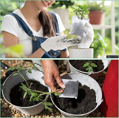 Augshy 200Pcs Nursery Growing Bags, Non-Woven Fabric Seedling Pots for Planting Seed Starting Pots Pouches for Vegetable Flower Fruit Saplings Tree (4.2" x 4.2")