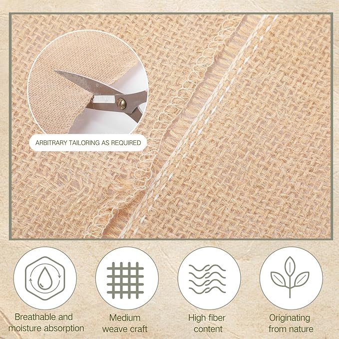 Tranqun 40" x150 Feet Burlap Cloth Fabric Roll Gardening Burlap Roll Long Tree Wrap Rolls Multipurpose Jute Fiber Material for Gardening Outdoor Trees Weddings Party Decor