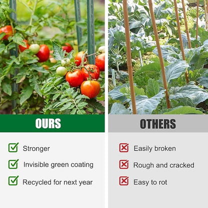 Garden Stakes 48 Inches Steel Plant Stakes Tomato Stakes 4ft Pack of 25