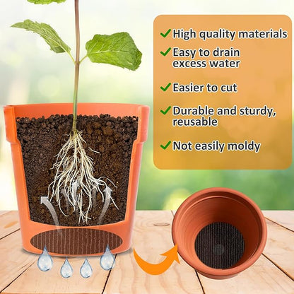 6Pcs Pot Mesh Drainage Discs Double Layer Plant Pot Hole Insert Pads Cutable Bonsai Pot Bottom Grid Mat Mesh Reusable for Indoor Outdoor Potted Plant Prevent Soil Loss Keep Roots Healthy 6.3inch