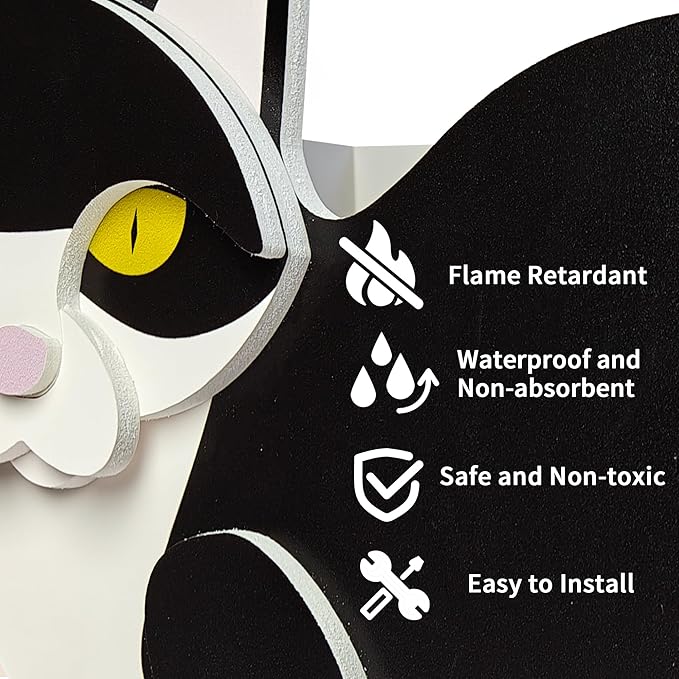 Black and White Cat Planter, Cute Animal Shape Flower Planters, Plant Pots for Indoor/Outdoor Garden Decor, Unique Gifts/Souvenirs for Pet Lovers