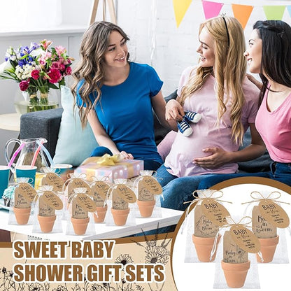 Baby Shower Party Favors Baby in Bloom Envelopes Seed Packets Include 24 Mini Terracotta Pots Seed Packets 24 Self Adhesive Envelopes Thank You Tags Gifts for Party(Kraft Paper)