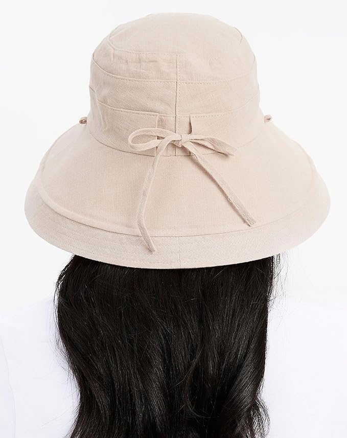 Solbari Women's Holiday Sun Hat UPF 50+ Packable UV Sun Protection Hat with Full Coverage Brim, Reversible, Adjustable Fit