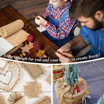 2 Rolls Burlap Roll - Burlap Tree Wraps To Protect Bark 7.8" X 118" Sackcloth Fabric Wrap Burlap Plant Covers Freeze Protection Tree Covers For Winter Garden Plants Tree Trunk Protector Jute Keep Warm