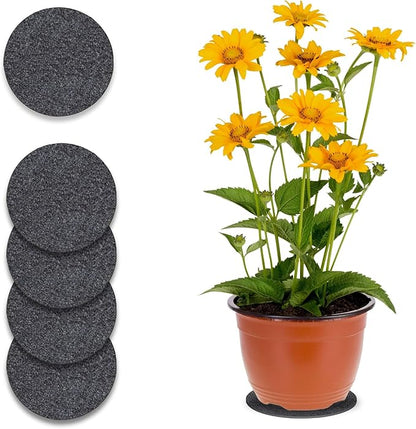 Curtis Wagner Plastics Corp. MA-600 Fabric Plant Mat (6" Diameter, Charcoal Gray, 5-Pack) - Round Fabric Plant Coasters - Use as Planter, Coaster or Pads for Your Arts & Crafts