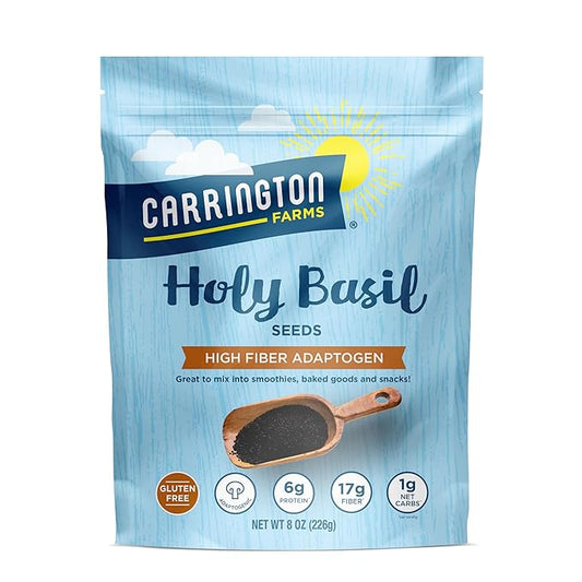 Carrington Farms Holy Basil Seeds – Gluten Free, Paleo, Keto, High Fiber Seeds – Plant-Based, Calcium-Packed, Daily Nutrition Boost, 8 ounce
