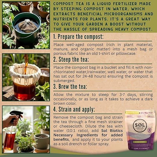 Sol Soils Sol Biotics Necessary Nutrients – Soil Fertilizer with Biochar, Humic Acids & Beneficial Microbes Including Mycorrhizal Fungi & Bacillus Bacteria for Healthy Soil & Plant Growth - 4oz