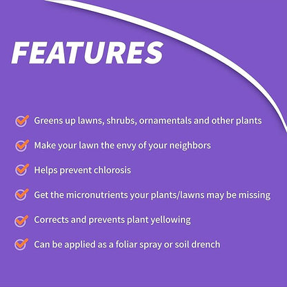 Bonide Garden Rich Liquid Iron + Micronutrients, 32 oz Concentrate for Outdoors, Keeps Lawn and Garden Green