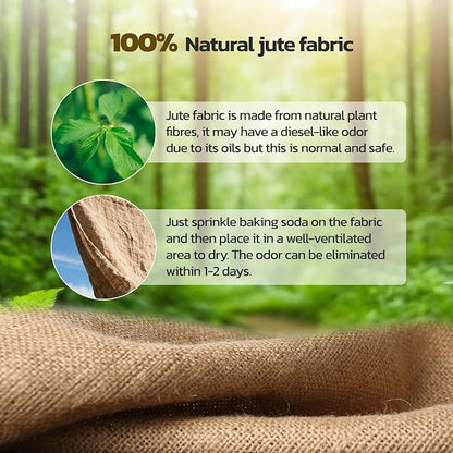 40 Inch x 40 Feet Garden Burlap Fabric - Heavy Duty Burlap Roll, High Denisty Jute Fabric Natural Burlap for Plant Protection, Weed Barrier, Wedding Decor and DIY Crafts