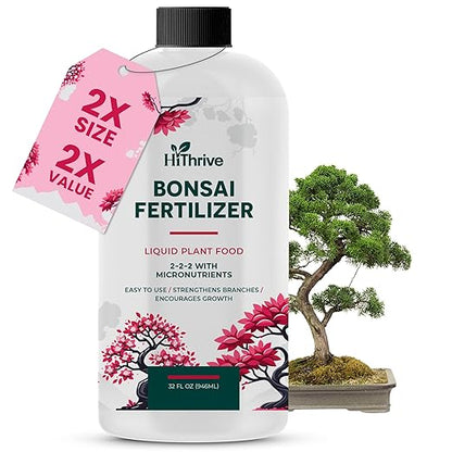 32oz Bonsai Tree Live Liquid Plant Food - Makes 64 Gallons of Bonsai Fertilizer Liquid, Premium Macronutrient Formula Enriched with Micronutrients for Healthy Roots, Branching & Foliage