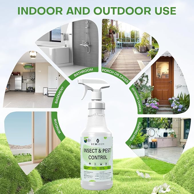 Peppermint Oil Spray for Bugs, 32 Oz Insect & Pest Control Spray for Bed Bug, Ants, Mite and Flea, All Natural Plant Extract Based Spider Repellent Indoor, Child & Pet Safe