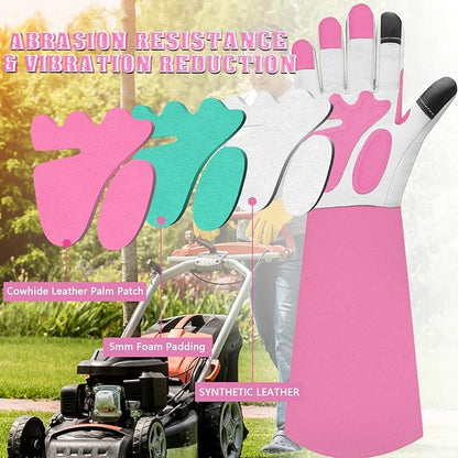 Long-Gardening-Gloves for Women/Men - Thorn Proof Rose Pruning Gloves Heavy Duty Gauntlet, Best Garden Gifts for Gardener-S