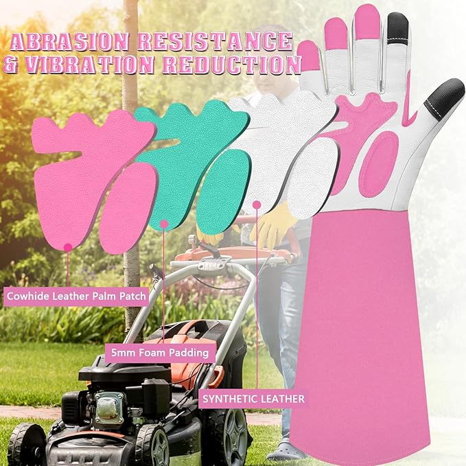 Long-Gardening-Gloves for Women/Men - Thorn Proof Rose Pruning Gloves Heavy Duty Gauntlet, Best Garden Gifts for Gardener-L