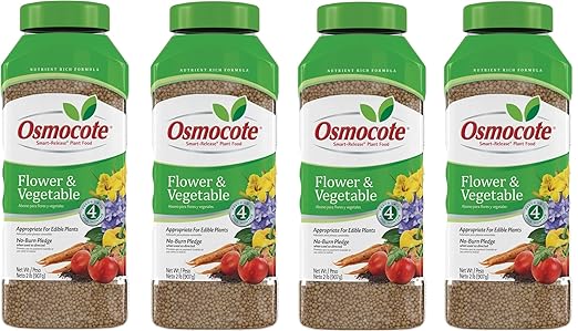 Osmocote 4 Month 14-14-14 Slow Release Vegetable & Flower Plant Food Fertilizer, 2 Lbs. - Pack of (4)