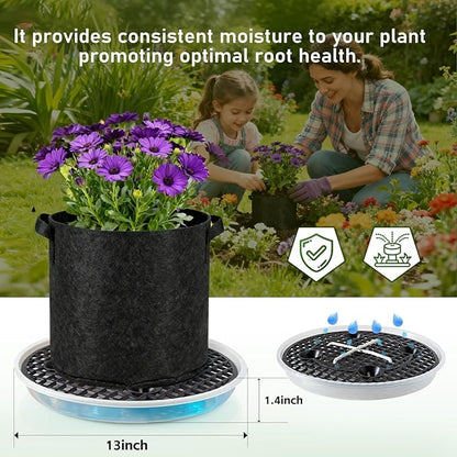 4 Pcs Self-Watering Pots Base，for 5 Gallon Fabric Pots, Auto-Irrigation Water Delivery System，for Indoor and Outdoor Plants
